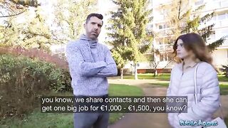 Public Agent Cheating wife Andrea Lapiedra gets fucked behind her husband’s back for cash