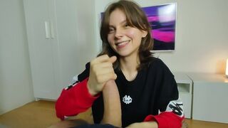 Cute amateur slut hiyouth gets messy with hot cum facials