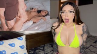 Luxury Girl, a popular adult model known for her stunning 36D enhanced curves and captivating performances, delivers an ASMR reaction video. In this unique clip, she recreates the intense scene of a stepson getting intimate with his stepmom, bringing her 