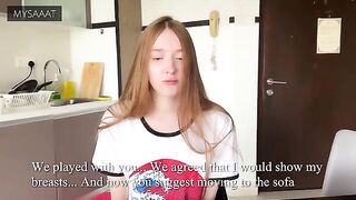 The stepbrother fucked his sister, who lost at chess and got double cream