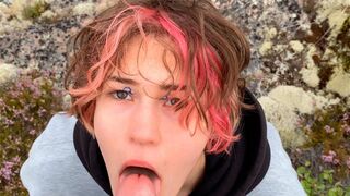 Sex in the open air, a beautiful woman in nature