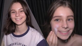18 y.o. babe acts as a submissive cum dumpster for her master in hardcore action