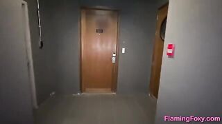 A cute girl has sex with her neighbor who missed his hotel room