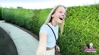 Petite chick gets lost in the moment on a romantic date