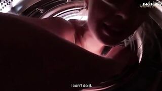I called for help cause my stepbrother left me stuck in the washing machine