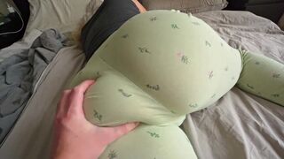 The fat ass girl was penetrated sensually when her panties were on the side