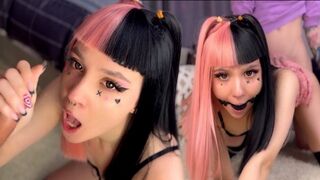 The hottest emo girl with a great body gets gagged and fucked