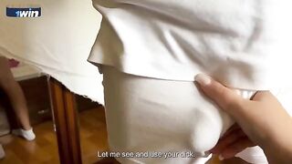 A stepmom with big tits seduced her stepson and thanked him for breakfast