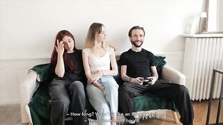 Two French amateur girls share a man’s cock in an amazing threesome