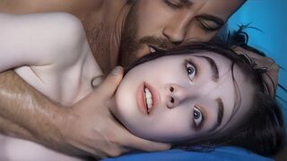 Petite brunette gets dominated by her daddy in a rough session