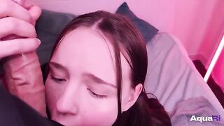 Cute Russian schoolgirl gets fucked and swallows all the cum