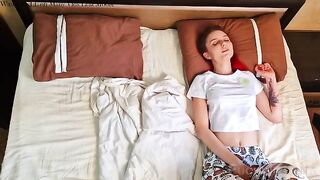 A cute wife made sure her husband didn't have a stiff neck