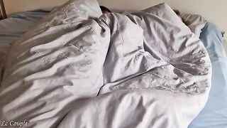 A husband woke up his sleeping beauty wife with a hard morning fuck
