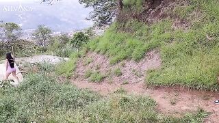 Fitness Latina MILF gets spied on by BBC while running, showcasing her curvy body