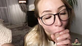 The boss stuffed the young secretary with his cock