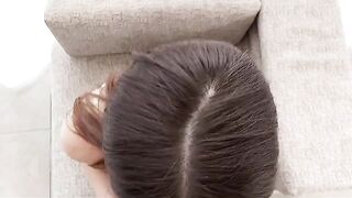 An incomparable close-up handjob and blowjob scene with a stunning Asian beauty