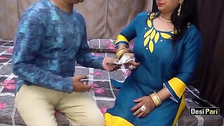A hot Desi Pari aunty getting fucked for money with clear Hindi audio