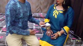 A hot Desi Pari aunty getting fucked for money with clear Hindi audio