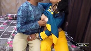 A hot Desi Pari aunty getting fucked for money with clear Hindi audio