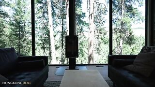 A girl who lives in the woods alone gets horny and masturbates