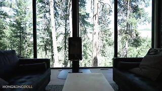 A girl who lives in the woods alone gets horny and masturbates
