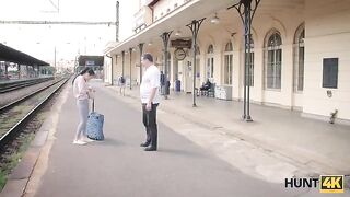 The man is catching girls in public places and paying them for sex in provocative scenarios