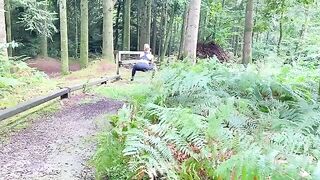 A jogger in the wood gets fucked hard by two strangers