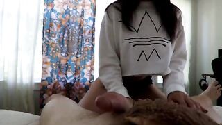 Amateur couple makes morning love in reverse cowgirl, no face