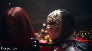 Four slaves satisfy the mistress in a hardcore orgy scene