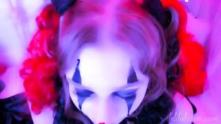 You better see this kinky clown blowjob and facial action!