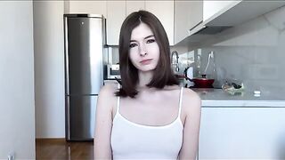 The neighbor wanted sex and the condom slipped from her tight pussy