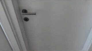 The neighbor wanted sex and the condom slipped from her tight pussy