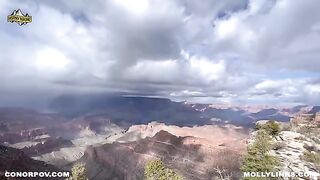 Amateur couple Molly Pills and Horny Hiking fuck outdoors on cliff