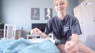 Pervert guy fucked his stepsister, she loved it and took the cum on her face