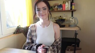 Nerdy and petite girl shows her real nature in anal sex