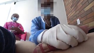Two wild nurses checked my cock in the hospital, it was a crazy day