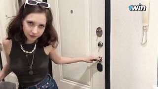 A handsome guy hooked a pretty Ukrainian girl and fucked her hard