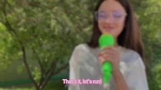A girl apologized for her mistake in the forest