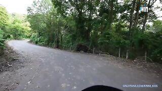 The first sex on a motorbike with a stranger in the jungle