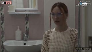 The Russian schoolgirl was fucked by two guys after classes