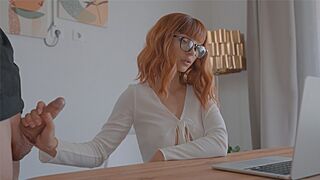 A cute teen got fucked on a zoom meeting and she loved it