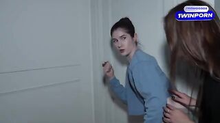 The curious step-sisters are spying on their step-parents and getting passionate