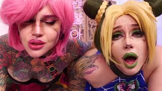 JoJo is on an anal sex adventure with the stunning Purple Bitch