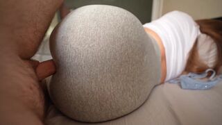 I jerked off as step sister did her gymnastics, but she noticed me. I fucked her through her tight leggings