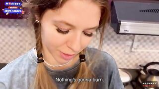 Flatmate girl does not mind having sex in the kitchen from time to time