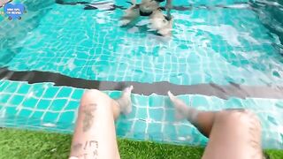 My girlfriend’s best friend got fucked by me in the pool, it was a cheat
