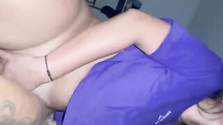 Gifted Bahian guy lifts hot blonde's big ass in bedroom action