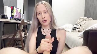 A cute silver-haired girl gets a lot of cum in her tight pussy