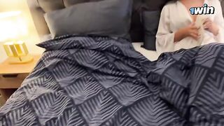 A sexy brunette gets intimate with her stepson on a rainy night