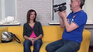 Skinny brunette gets fucked at casting by a fake agent in HD